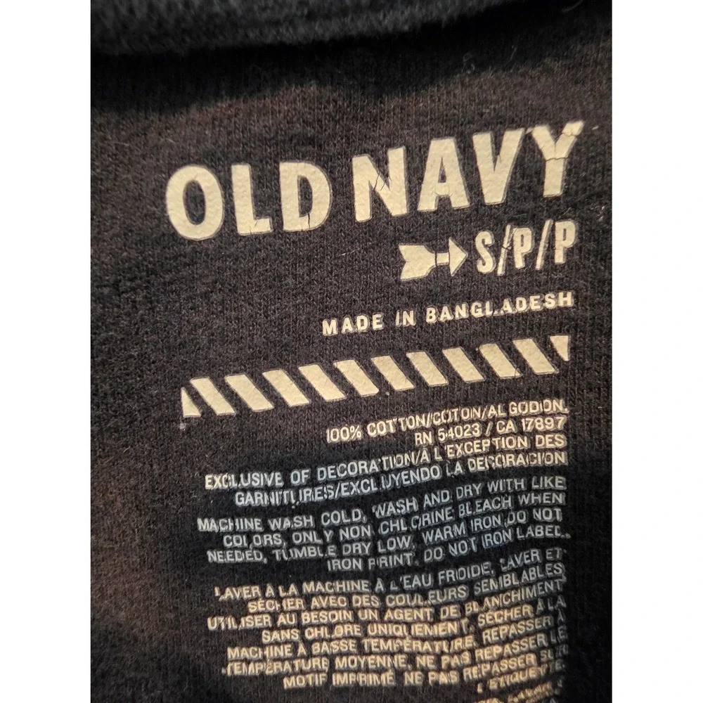 Old Navy Mens Small Black 100% Cotton Quarter Zip Pullover Lion Logo Sweater